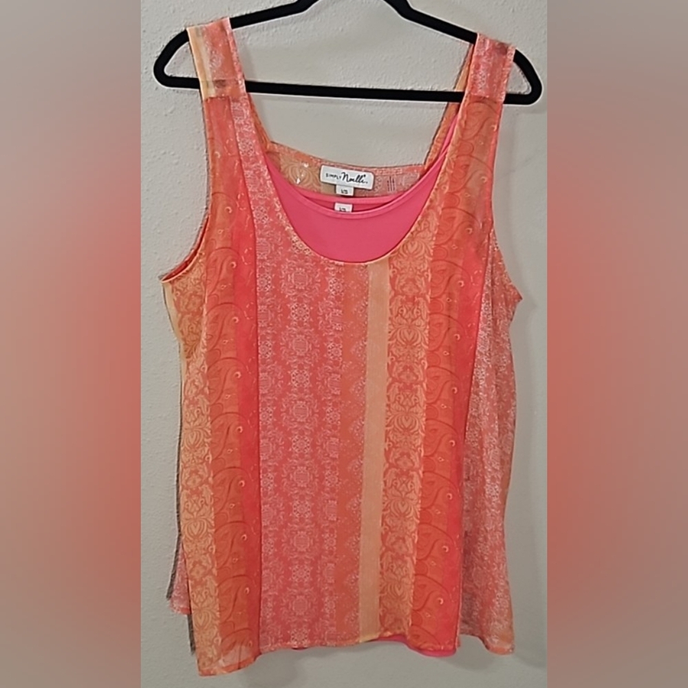 Simply Noelle Layered Sleeveless Top Size L/XL (12 - 14)